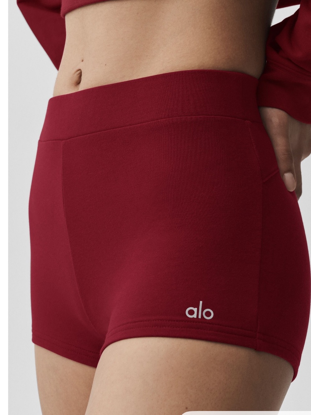 ALO Yoga Women's Burgundy High-Waist Workout Shorts